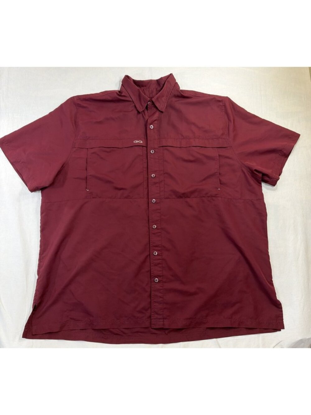 Men's 4X GameGuard Outdoors Fishing Shirt Maroon Button Vented Back Item 1023